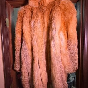 Luxurious Vintage Orange Fox Fur Coat - Women’s Jacket